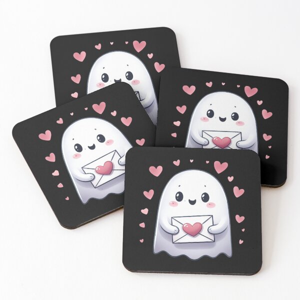 Item preview, Cute Kawaii Ghost Heart with Valentines Day Card  designed and sold by darkskydelights.