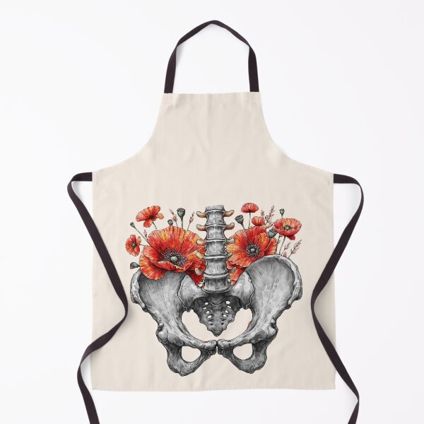 Item preview, Botanical poppies anatomy pelvic Feminism, physical therapy gifts, female bones of the pelvic designed and sold by Collagedream.