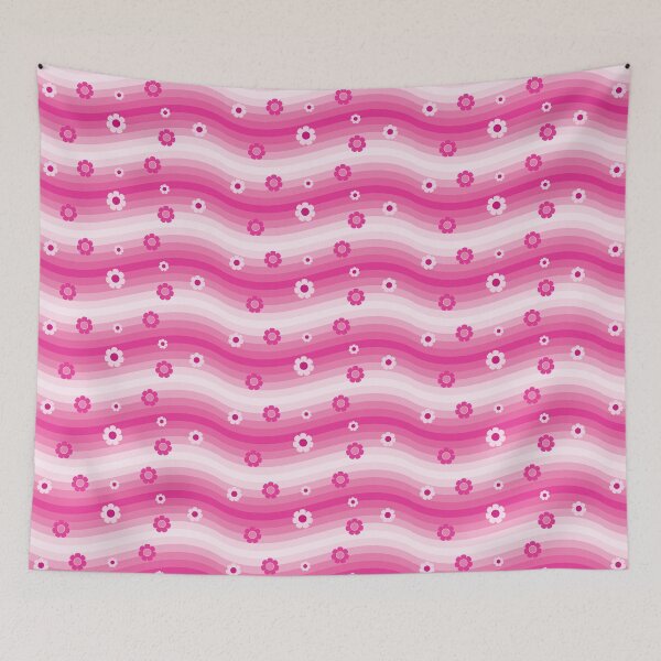 Item preview, Retro Pink Waves & Flowers designed and sold by PeachesMommy.