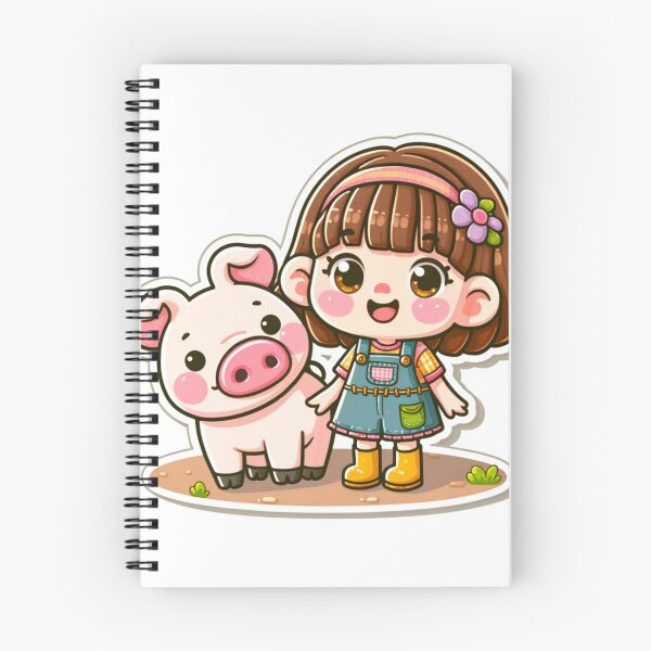 Item preview, Joyful Girl & Pig Nursery Art Die -Cut Sticker designed and sold by mymagicstoreus.