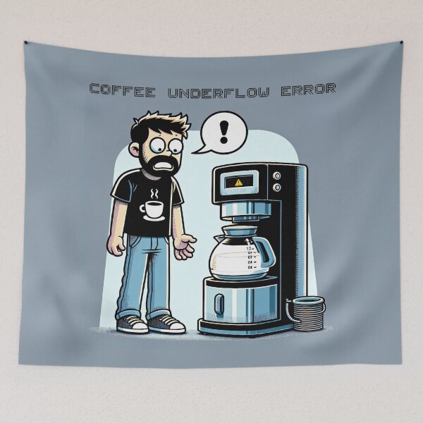 Item preview, Coffee Underflow Error: The Programmer’s Predicament designed and sold by TuringTacoTales.