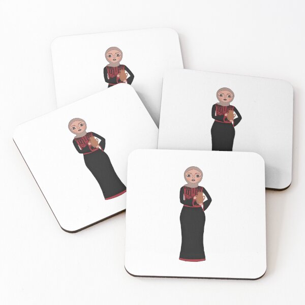 Item preview, Palestinian women with a tatreez dress designed and sold by creattion.