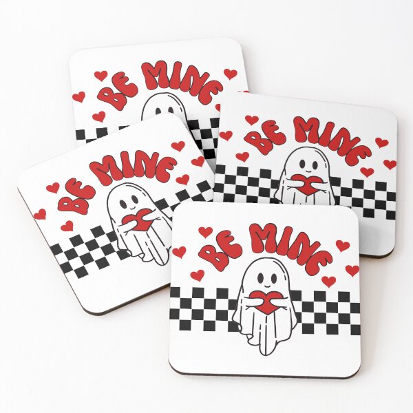Item preview, Be Mine Ghost Heart Retro Checkerboard Pattern Valentine's Day designed and sold by darkskydelights.