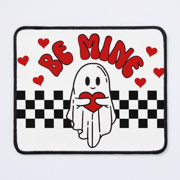 Item preview, Be Mine Ghost Heart Retro Checkerboard Pattern Valentine's Day designed and sold by darkskydelights.