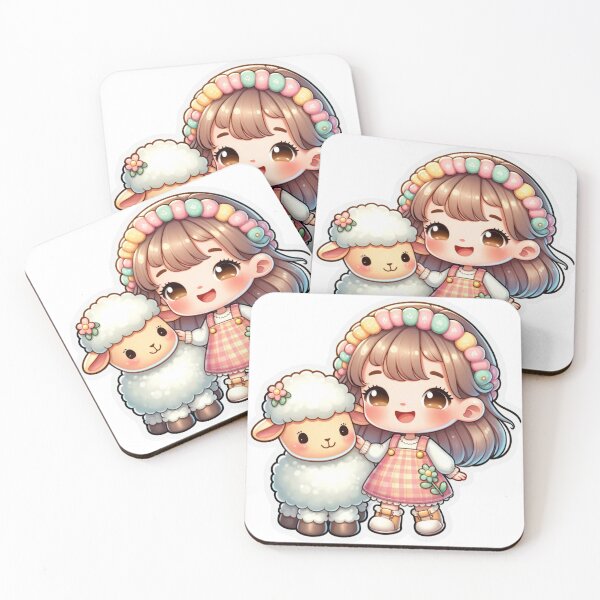 Item preview,  Joyful Girl & Lamb Nursery Art Die -Cut Sticker designed and sold by mymagicstoreus.