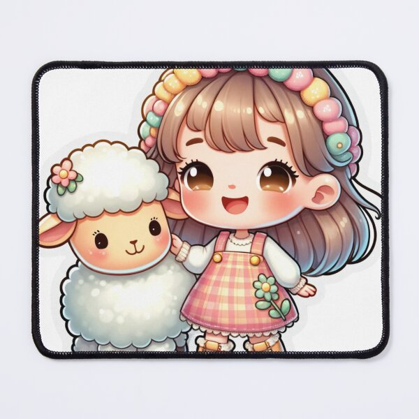 Item preview,  Joyful Girl & Lamb Nursery Art Die -Cut Sticker designed and sold by mymagicstoreus.