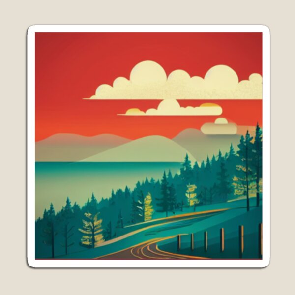 Aperçu de l'œuvre Couché de soleil sur la vallée créée et vendue par DailyShopone.