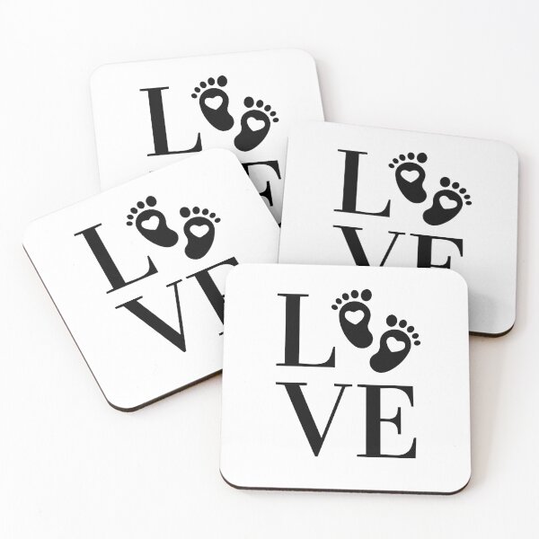 Item preview, LOVE letters with baby feet print - black designed and sold by Antomiko Design Studio.