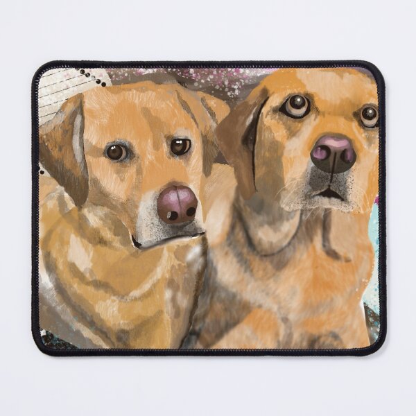 Item preview, Twin Golden Retriever dogs share a picture perfect moment designed and sold by mazarte.