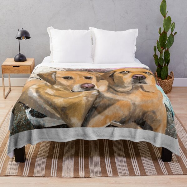 Item preview, Twin Golden Retriever dogs share a picture perfect moment designed and sold by mazarte.