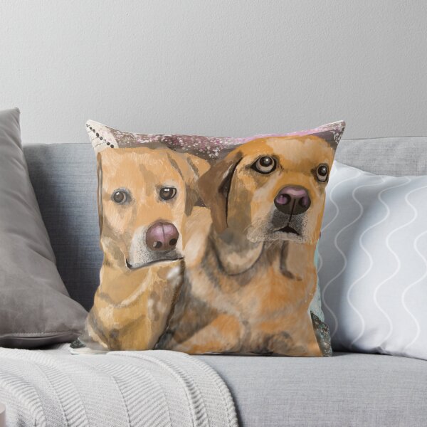 Item preview, Twin Golden Retriever dogs share a picture perfect moment designed and sold by mazarte.