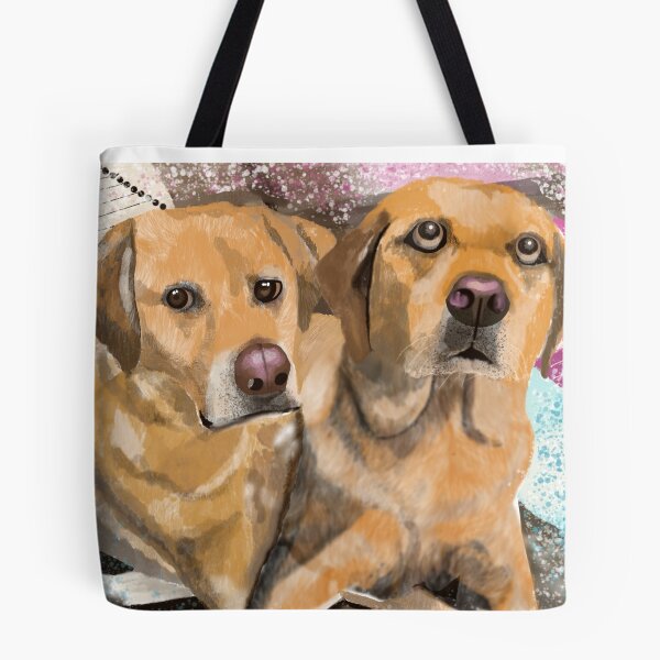 Item preview, Twin Golden Retriever dogs share a picture perfect moment designed and sold by mazarte.
