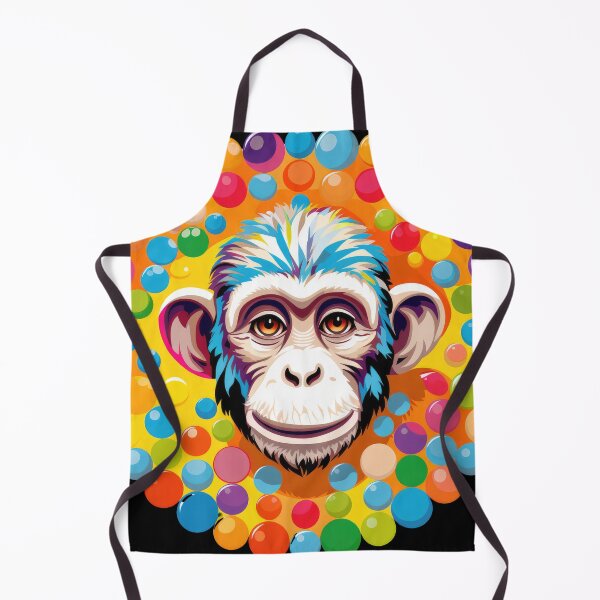 Item preview, Harmony of Hues: Monkey Portrait Amidst Colorful Circles designed and sold by BorczVisuals.