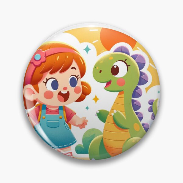 Item preview, Joyful Girl Dinosaur Nursery Art Die -Cut Sticker designed and sold by mymagicstoreus.