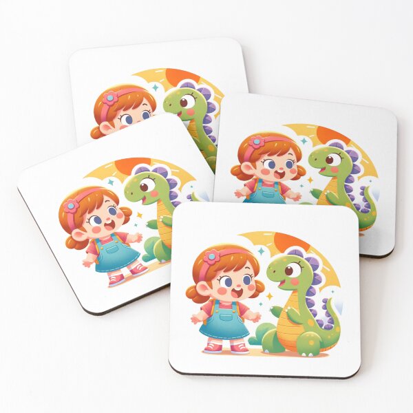 Item preview,  Joyful Girl Dinosaur Nursery Art Die -Cut Sticker designed and sold by mymagicstoreus.