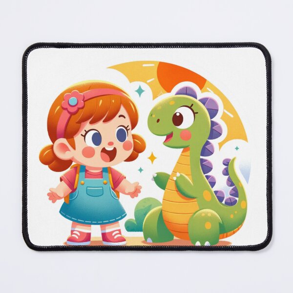 Item preview,  Joyful Girl Dinosaur Nursery Art Die -Cut Sticker designed and sold by mymagicstoreus.