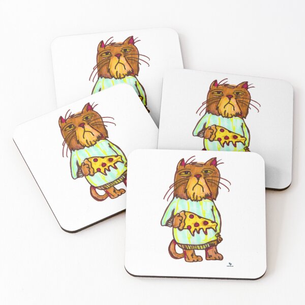 Item preview, Grumpy Pizza Pet Funny Cat Art Design designed and sold by mytshirtfort.