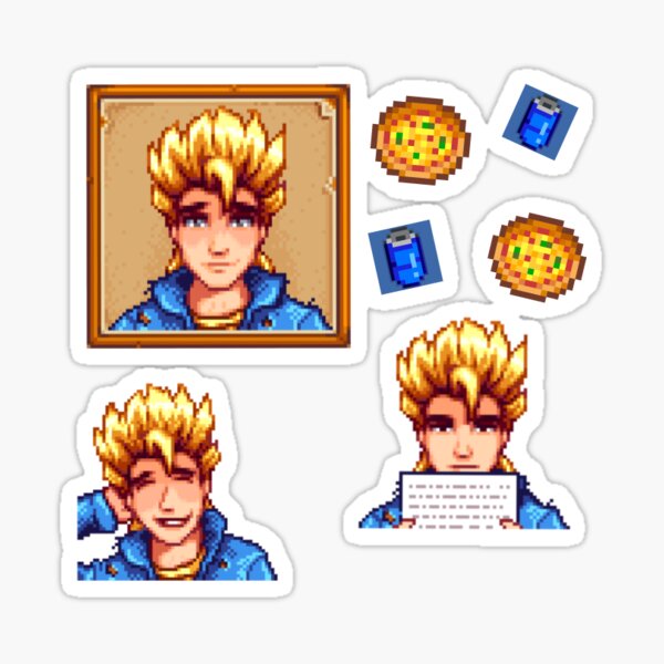 Aperçu de l'œuvre Autocollant Sam Stardew Valley créée et vendue par just-tiff.