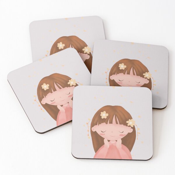 Item preview, Cute little girl with yellow flowers designed and sold by JakoRila.