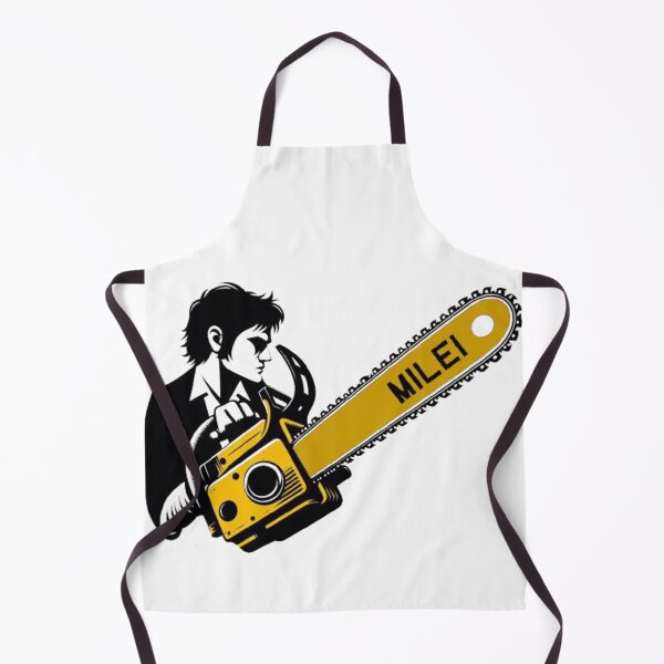 Item preview, Javier Milei profile with Milei written on chainsaw designed and sold by SilverFrog.