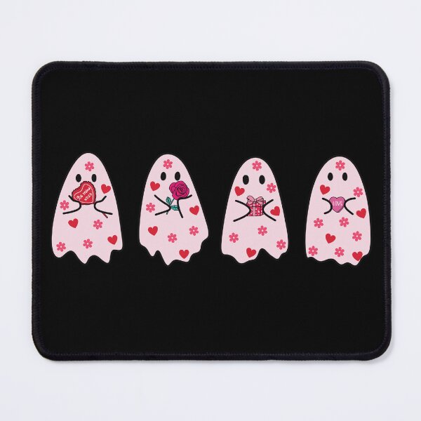 Item preview, Valentine's Day Cute Pink Ghosts Hearts and Flowers designed and sold by darkskydelights.