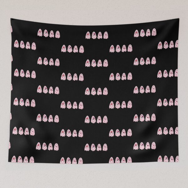 Item preview, Valentine's Day Cute Pink Ghosts Hearts and Flowers designed and sold by darkskydelights.