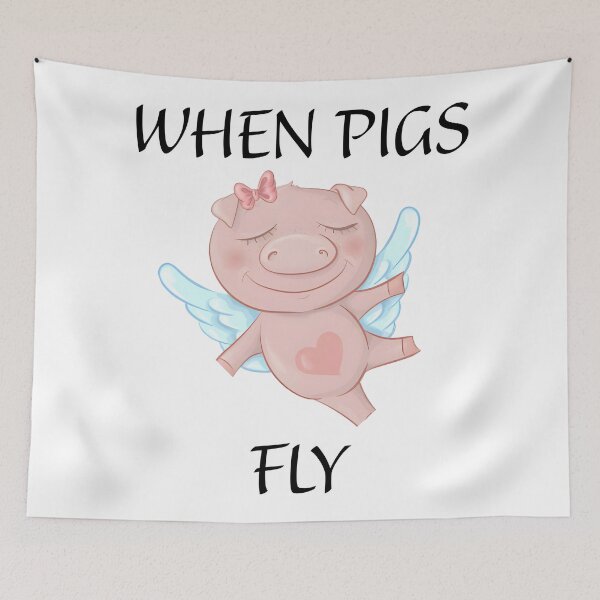 Item preview, When pigs fly (funny) designed and sold by PeacefulHShop.