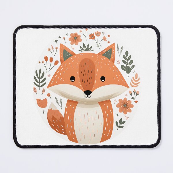 Item preview, Cute Fox with Flowers designed and sold by Anicue.