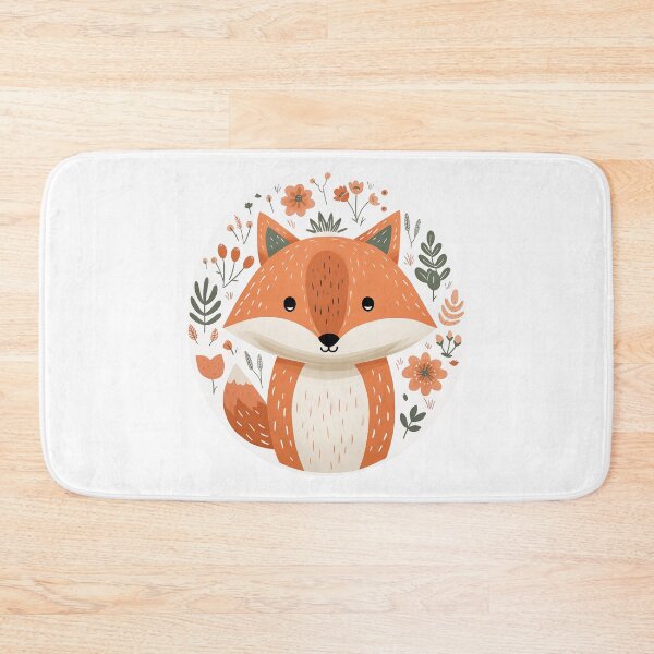 Item preview, Cute Fox with Flowers designed and sold by Anicue.