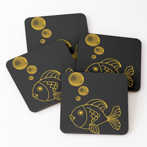 Item preview, Fish with gold bubbles designed and sold by ArtyWares.