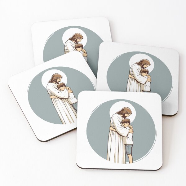 Item preview, Jesus Hugs a Boy - Christian - Jesus Love - Christian Gift  designed and sold by stylishdzign.