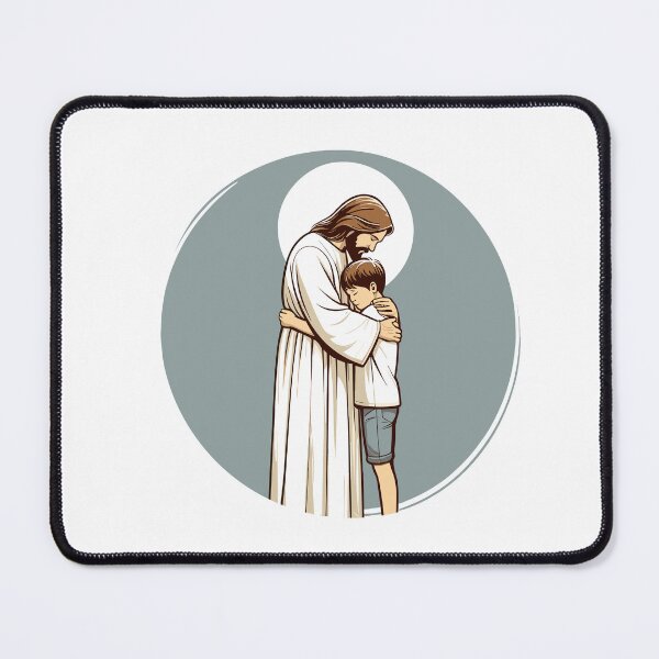 Item preview, Jesus Hugs a Boy - Christian - Jesus Love - Christian Gift  designed and sold by stylishdzign.