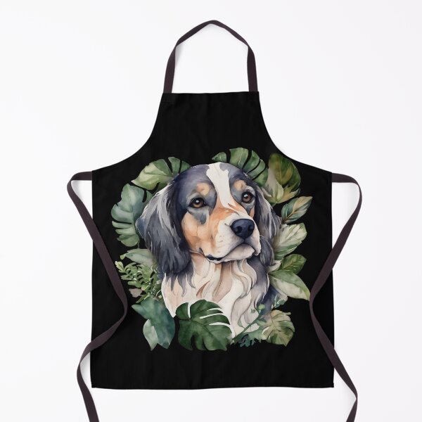 Item preview, Spotted dog and watercolor leaves designed and sold by MauraMeadow.