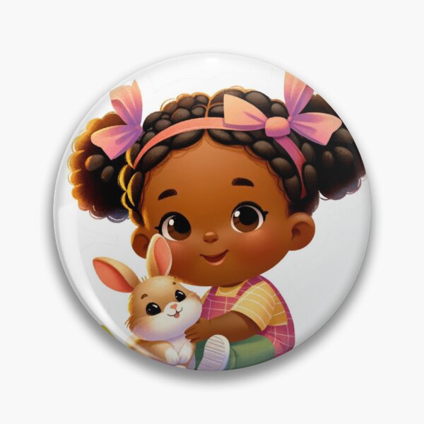 Item preview, Joyful Girl With Her Bunny Nursery Art Die -Cut Sticker designed and sold by mymagicstoreus.