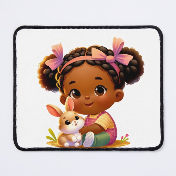 Item preview,  Joyful Girl With Her Bunny Nursery Art Die -Cut Sticker designed and sold by mymagicstoreus.