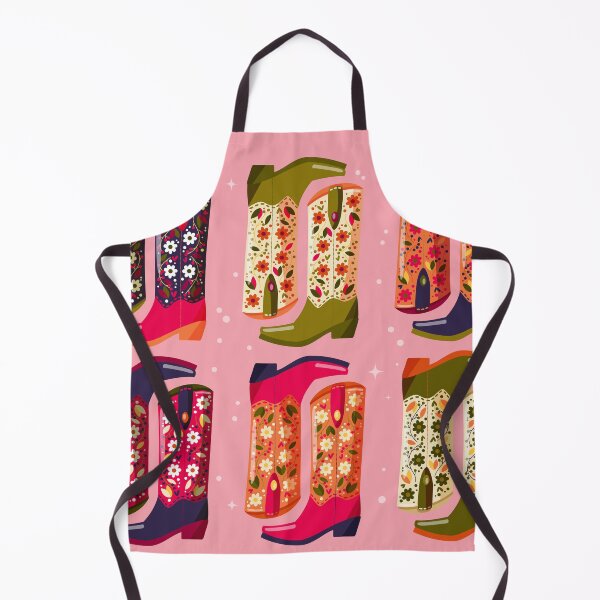 Item preview, Collection of hand drawn cowboy boots decorated with flowers on pink background. Vibrant and colorful vector illustration. designed and sold by BlueLela.