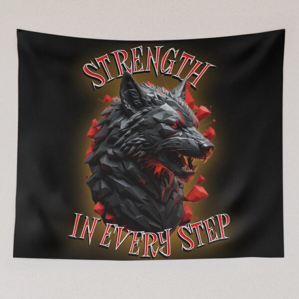Item preview, Strength In Every Step / Lone Wolf Motivation designed and sold by PolygonPinnacle.