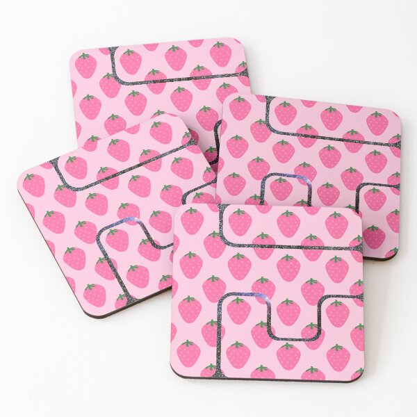 Item preview, Pink and grey aesthetic strawberry glitter  designed and sold by CandyVenom.