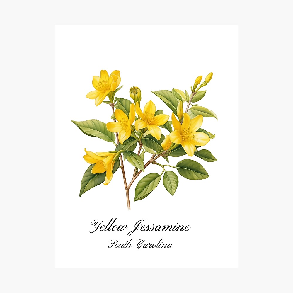 South Carolina State Flower: Yellow Jessamine Poster