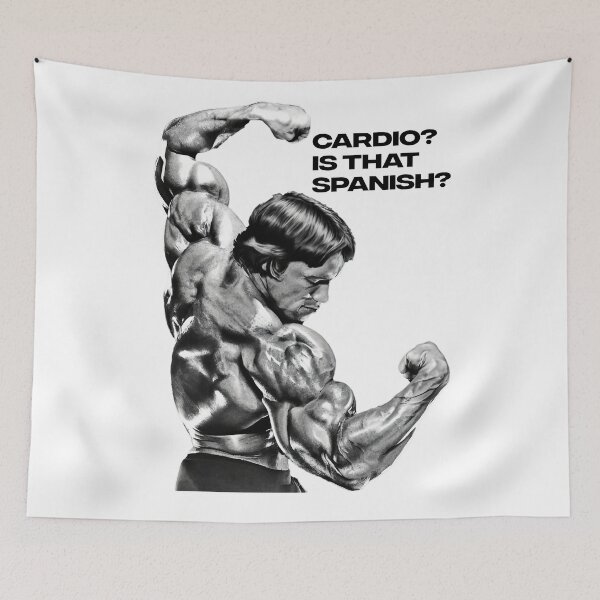 Item preview, Cardio? is that Spanish? Arnold Schwarzenegger Fan art  designed and sold by HuzaifaNaveedh.