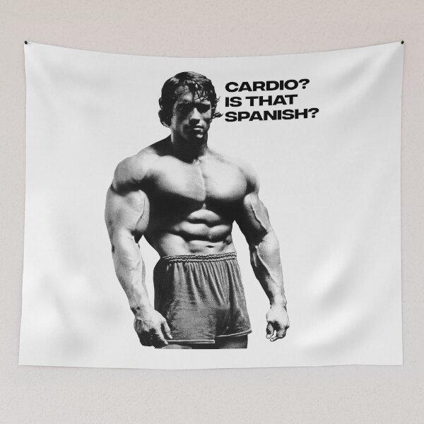 Item preview, Cardio? is that Spanish? Arnold Schwarzenegger Fan art  designed and sold by HuzaifaNaveedh.