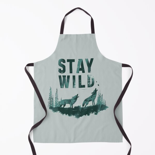 Item preview, Stay Wild Wolves in Green Forest Double Exposure Adventure in the Outdoors designed and sold by meganohm.