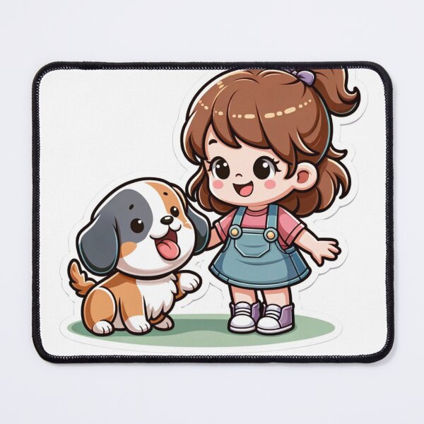 Item preview, Joyful Girl & Dog Nursery Art Die -Cut Sticker designed and sold by mymagicstoreus.