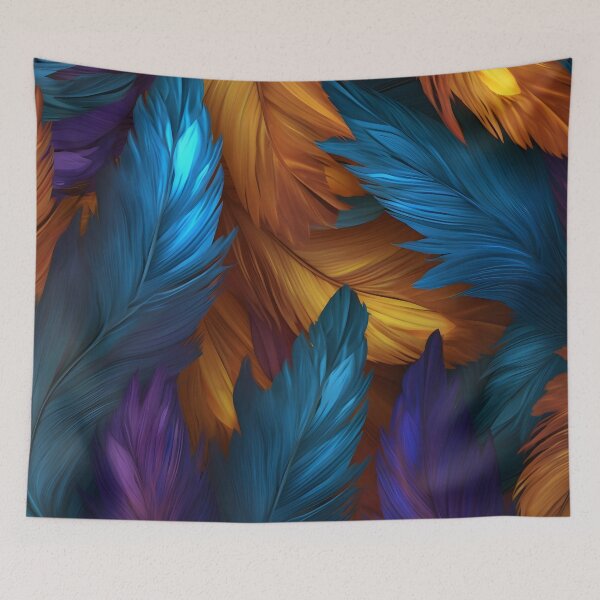 Item preview, Vibrant colorful feather textured print designed and sold by dcrc.