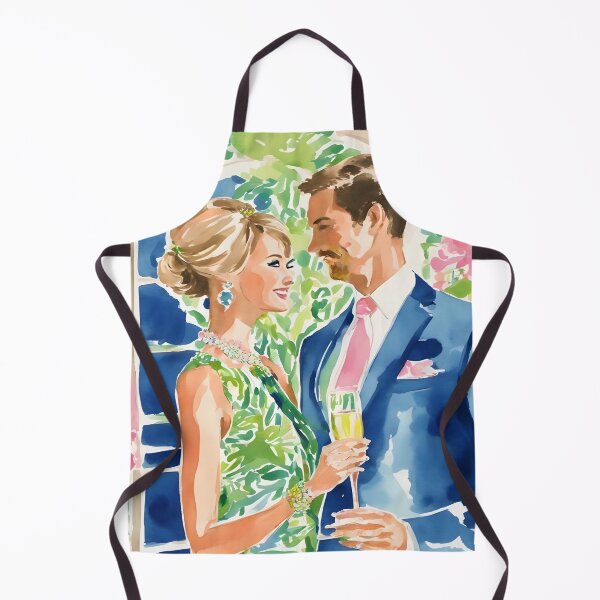 Item preview, Grandmillennial art, glam couple drinking champaign designed and sold by SophieClimaArt.