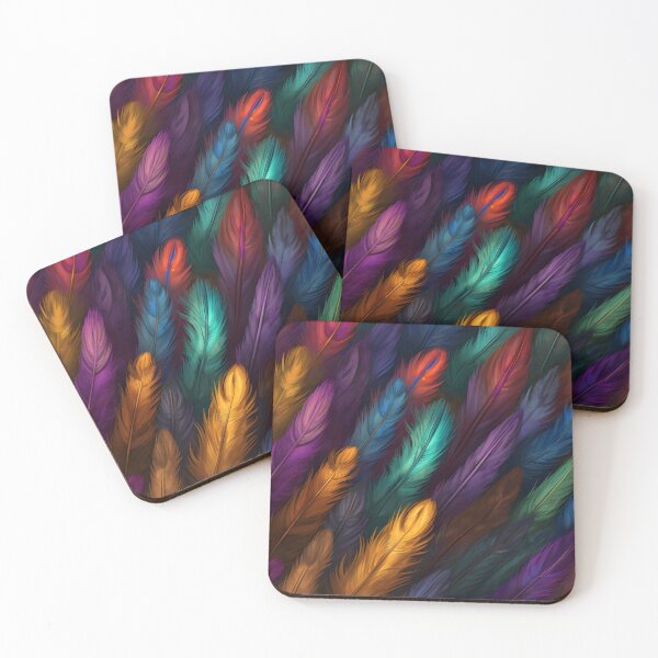 Item preview, vibrant colorful feather textured print designed and sold by dcrc.