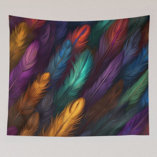 Item preview, vibrant colorful feather textured print designed and sold by dcrc.