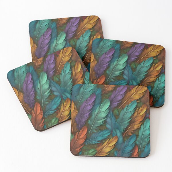 Item preview, vibrant colorful feather textured print designed and sold by dcrc.