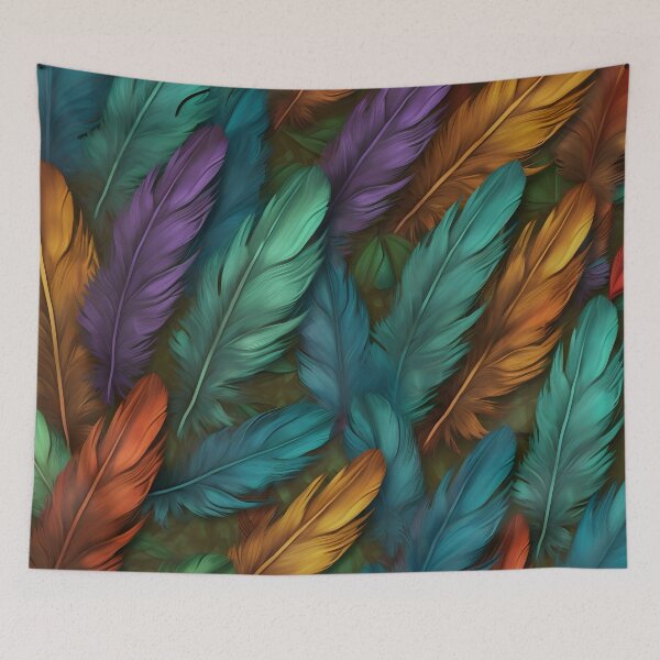 Item preview, vibrant colorful feather textured print designed and sold by dcrc.
