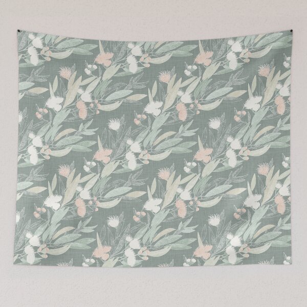 Item preview, Calm Australian Eucalyptus on green designed and sold by Kate Vasilchenko Art & Design.